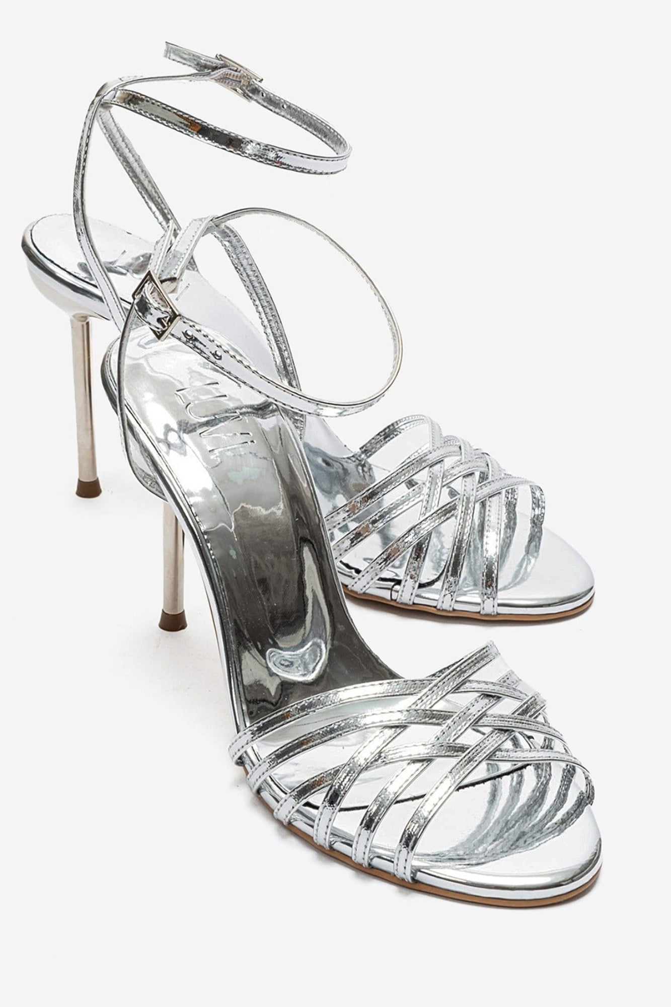 LORION - Silver Thin-Strap Stiletto Pump (Women)