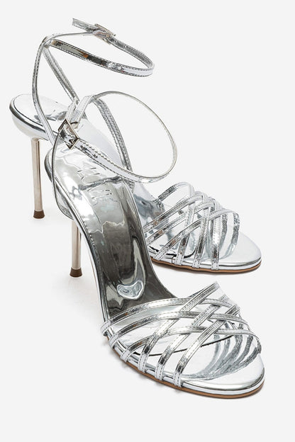 LORION - Silver Thin-Strap Stiletto Pump (Women)