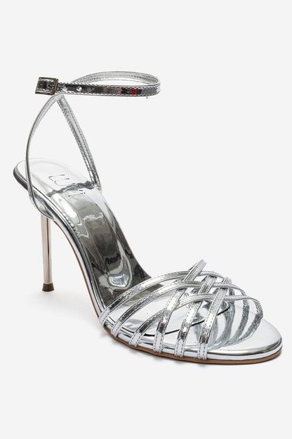 LORION - Silver Thin-Strap Stiletto Pump (Women)