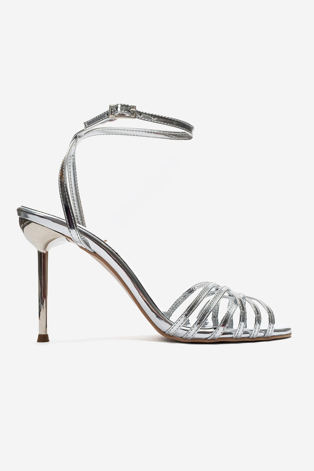LORION - Silver Thin-Strap Stiletto Pump (Women)
