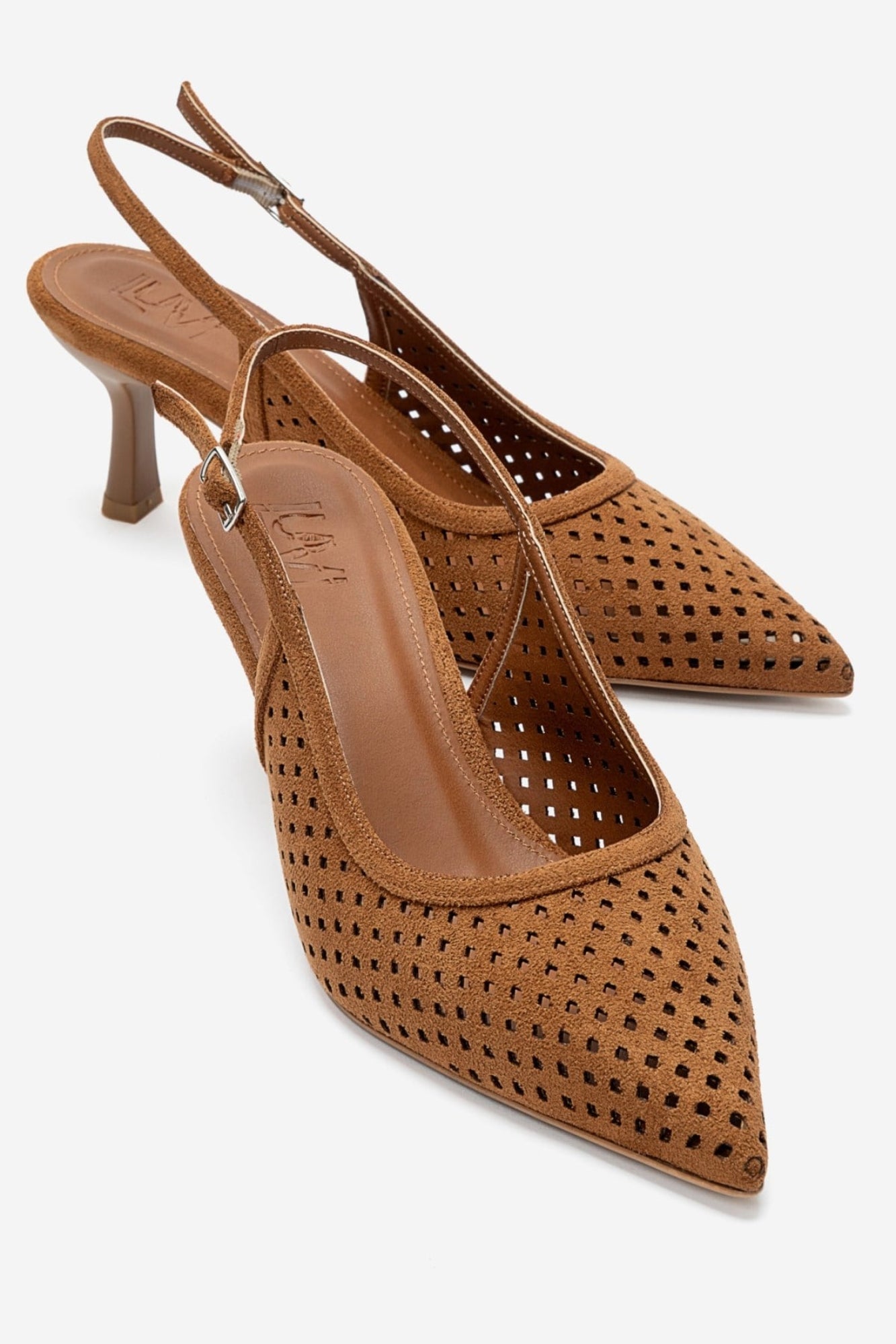 UVIEN - Cognac Suede Slingback Stiletto Pump (Women)