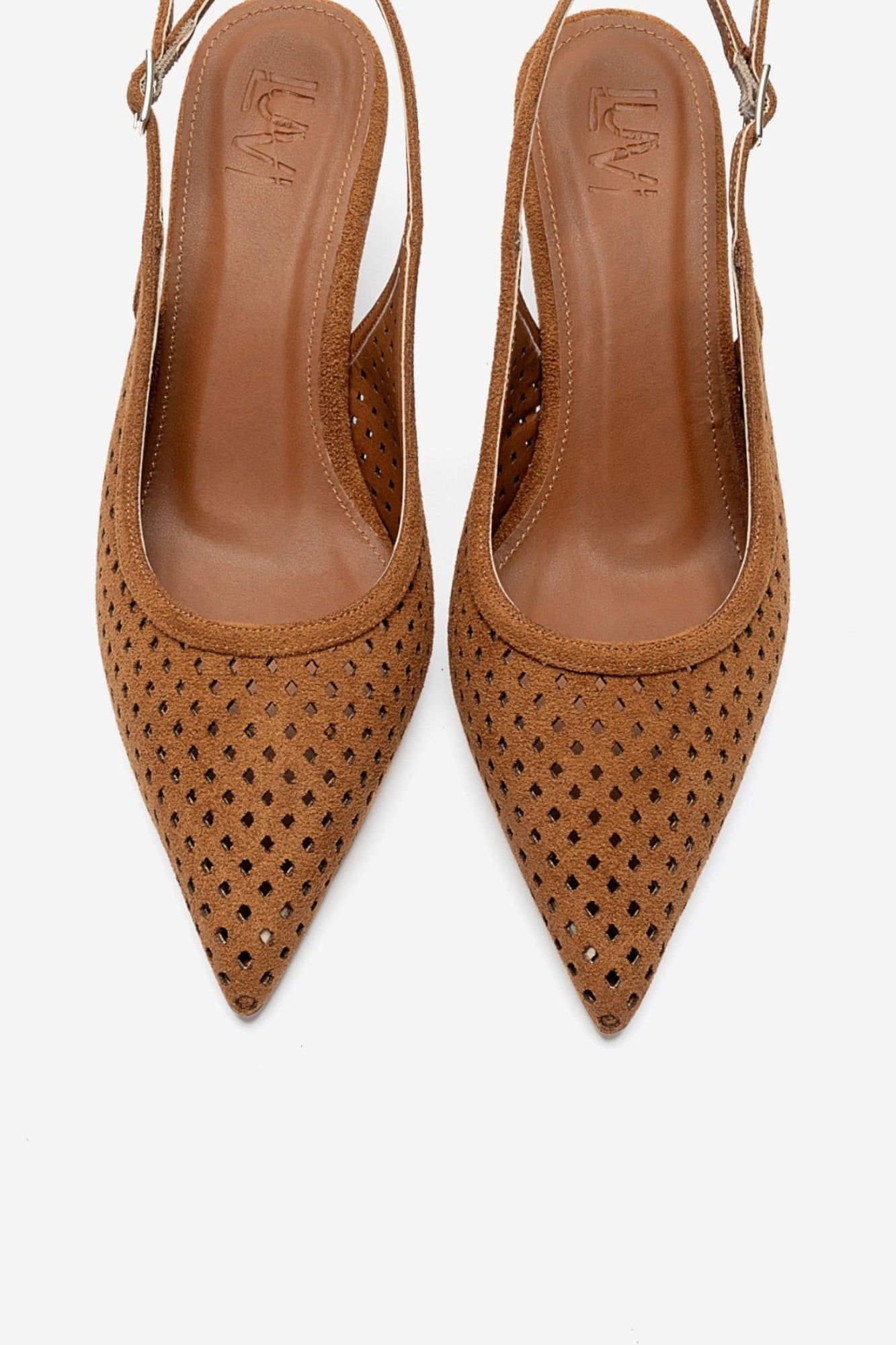 UVIEN - Cognac Suede Slingback Stiletto Pump (Women)