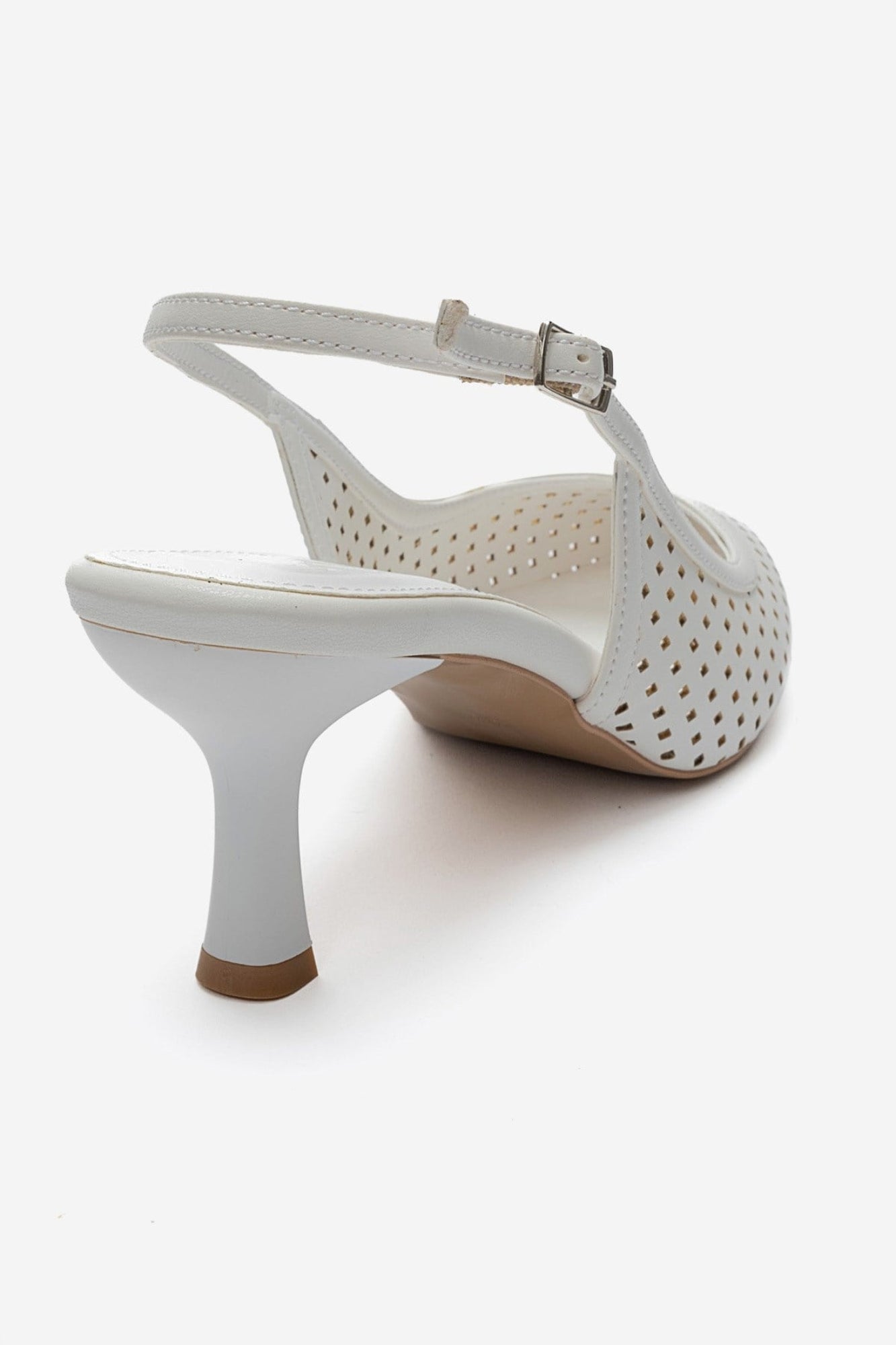 Uvien - White Thin-Heel Slingback Pump (Women)