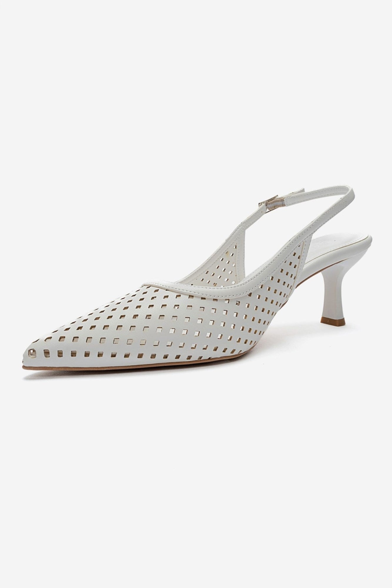 Uvien - White Thin-Heel Slingback Pump (Women)