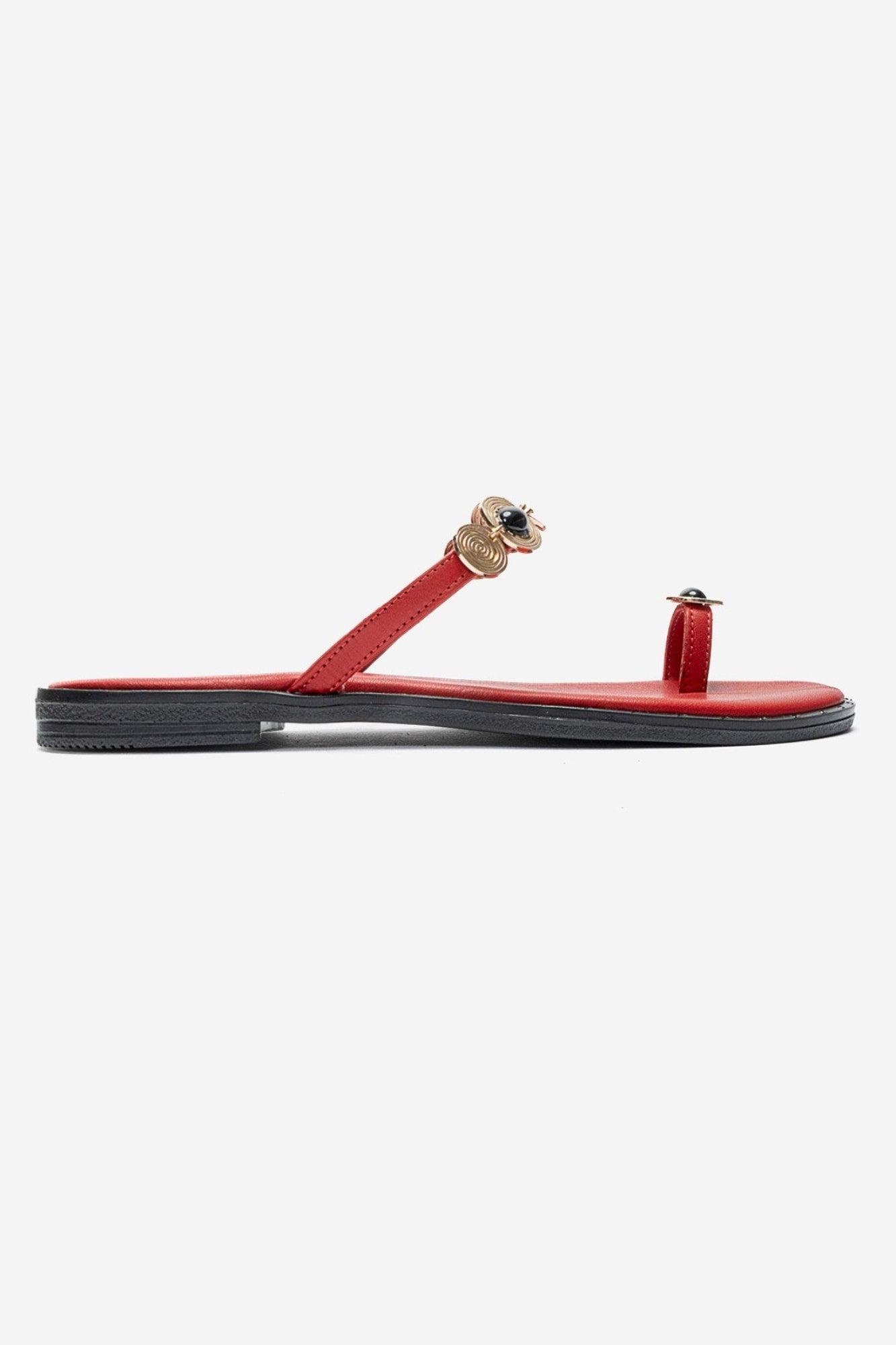 MARTINEZ - Red Genuine Leather Thong Sandal (Women)