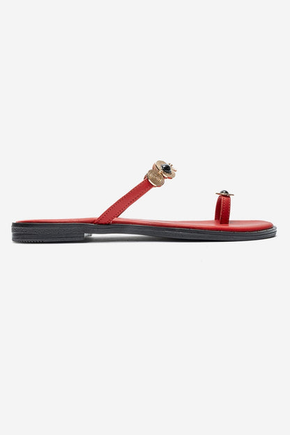 MARTINEZ - Red Genuine Leather Thong Sandal (Women)