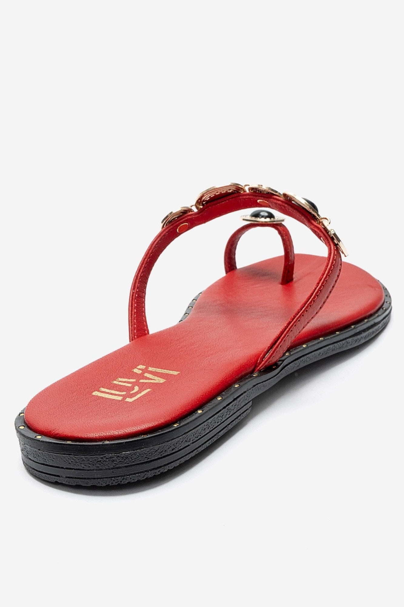 MARTINEZ - Red Genuine Leather Thong Sandal (Women)