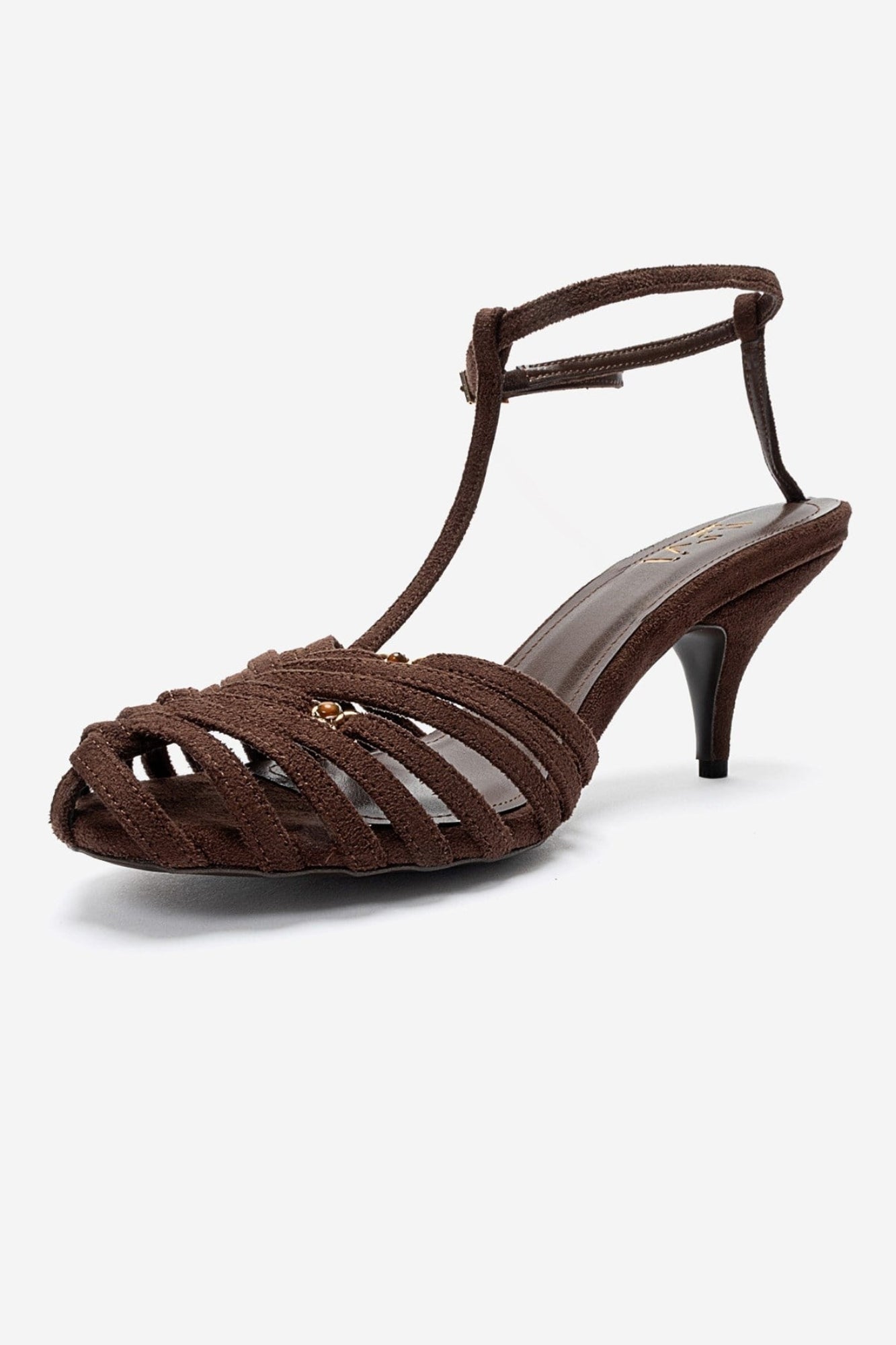 OVIER - Brown Suede-Accented Multi-Strap Stiletto Pump (Women)