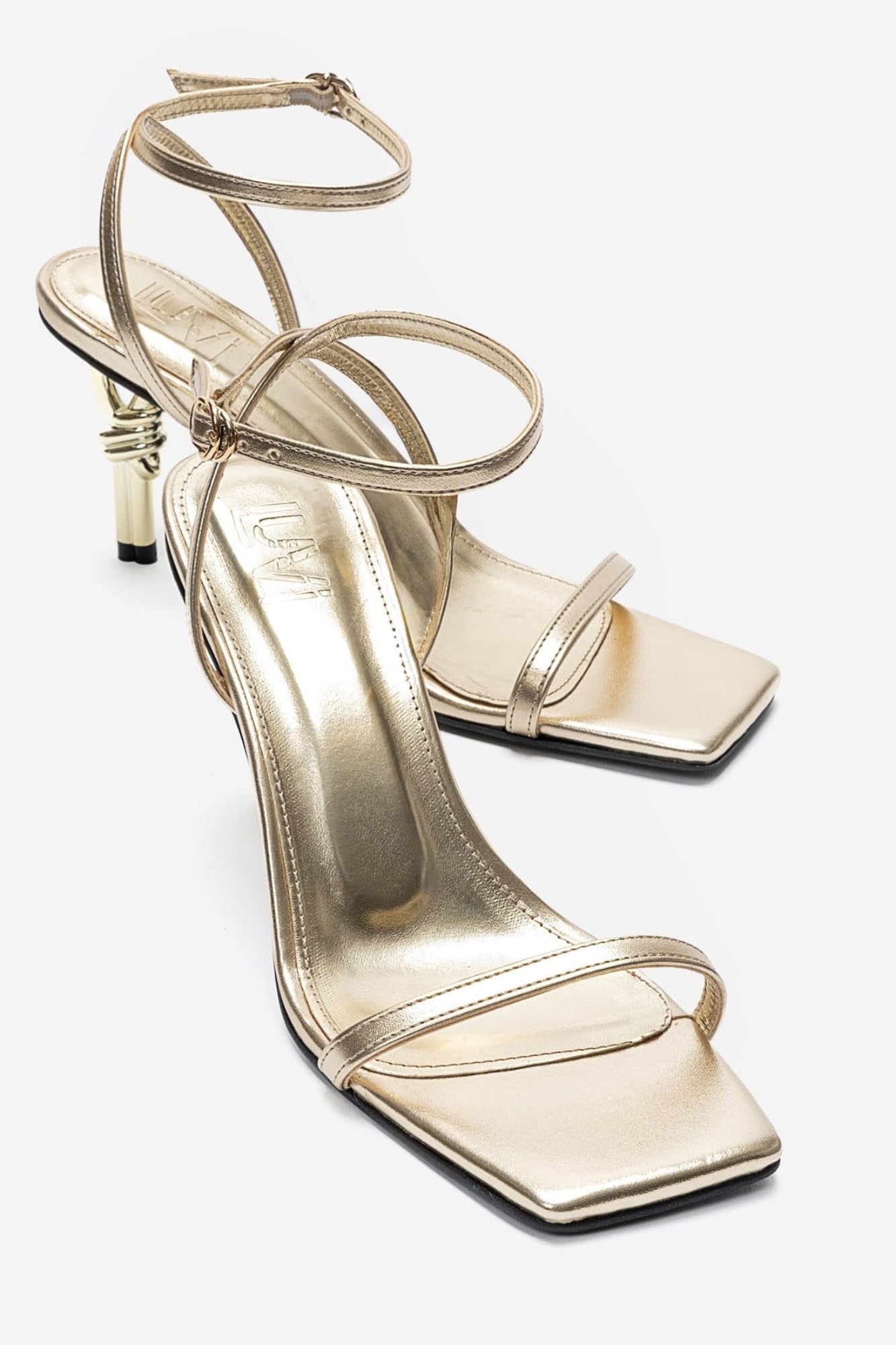 SONE - Gold Thin-Strap Stiletto Pump (Women)
