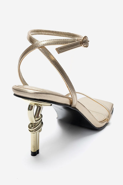 SONE - Gold Thin-Strap Stiletto Pump (Women)