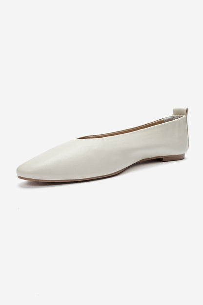 JENAS - Off-White Genuine Leather Ballet Flat (Women)
