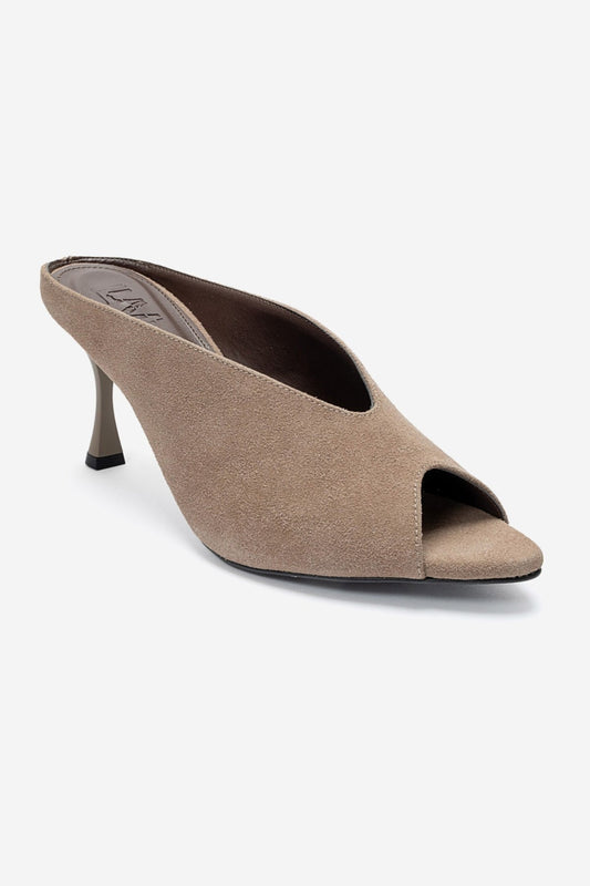 PELINA - Taupe Stiletto Heel Mule (Women)