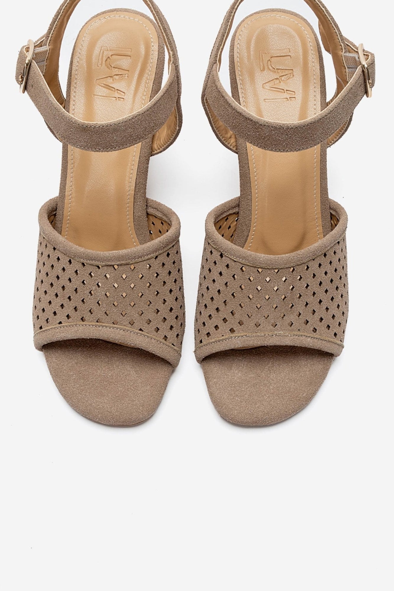 HERVON - Taupe Synthetic Suede Wedge Heel Shoe (Women)