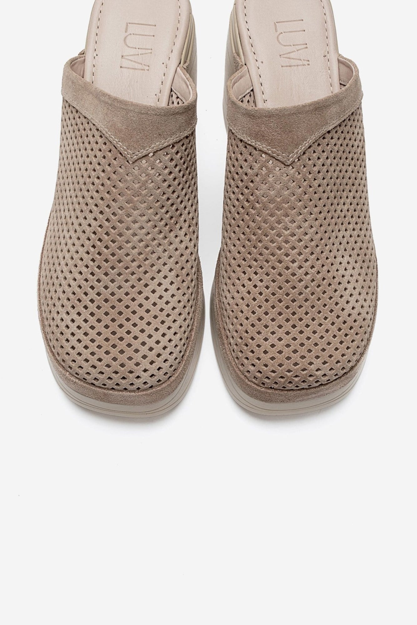 DEJAS - Stone Genuine Suede Leather Block Heel Slide (Women)