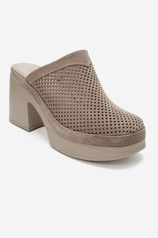 DEJAS - Stone Genuine Suede Leather Block Heel Slide (Women)