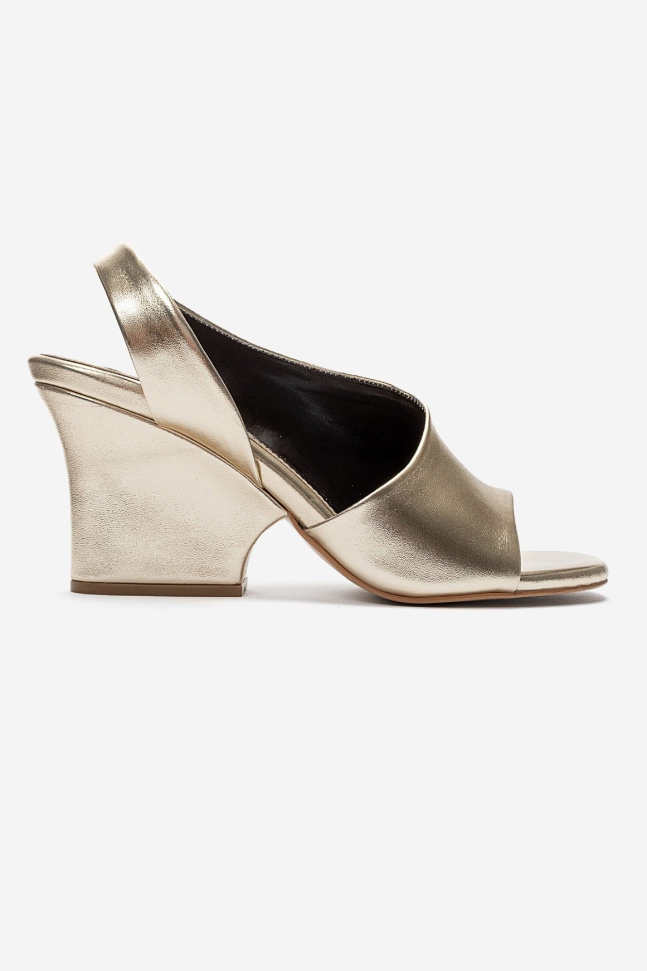 ZYRA - Gold Round Toe Block Heel (Women)