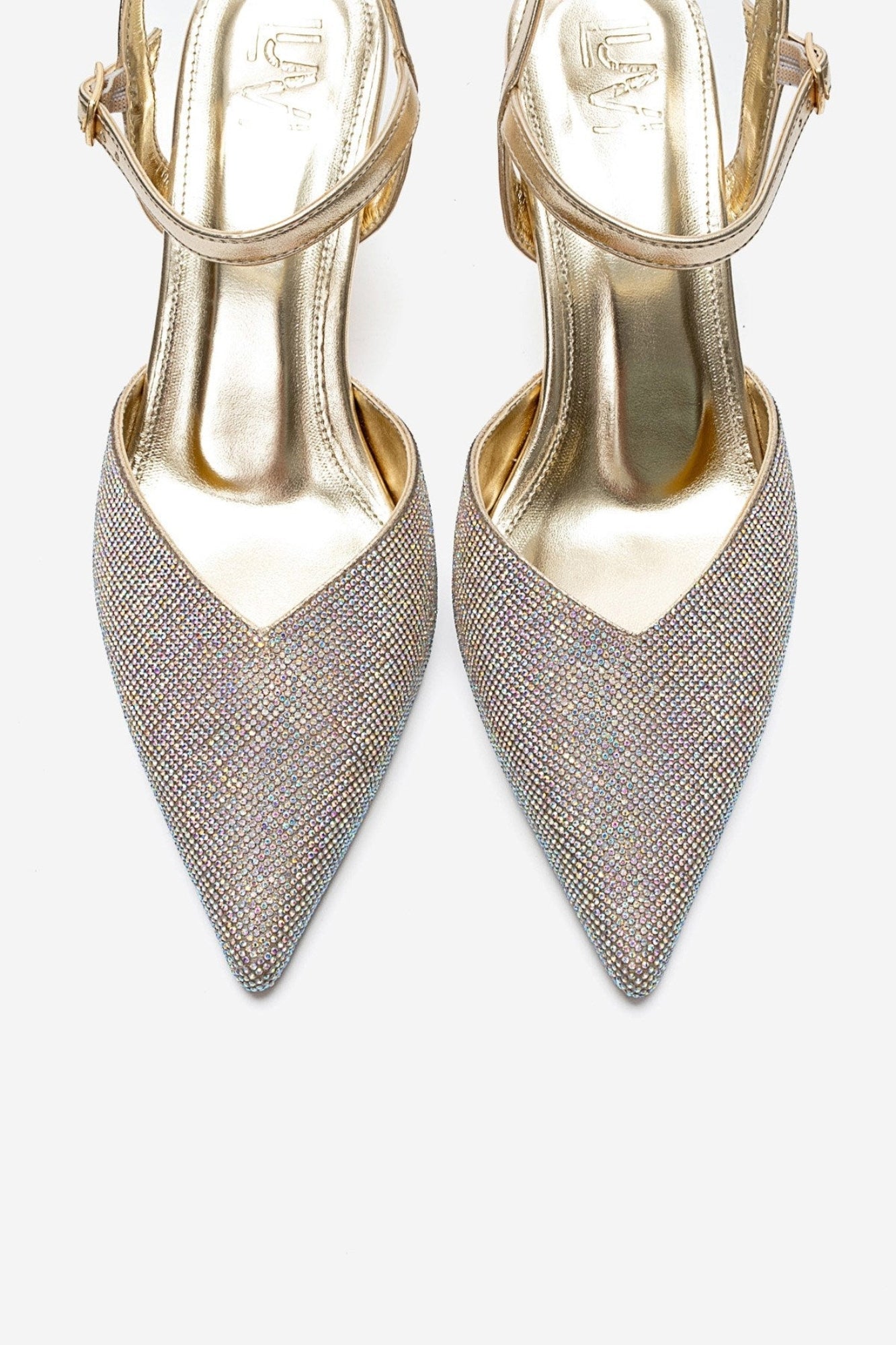 NIVORA - Gold Stiletto Heel Evening Shoe (Women)