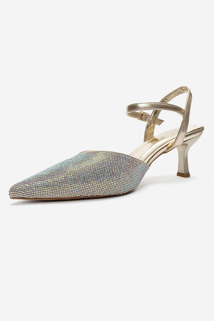 NIVORA - Gold Stiletto Heel Evening Shoe (Women)