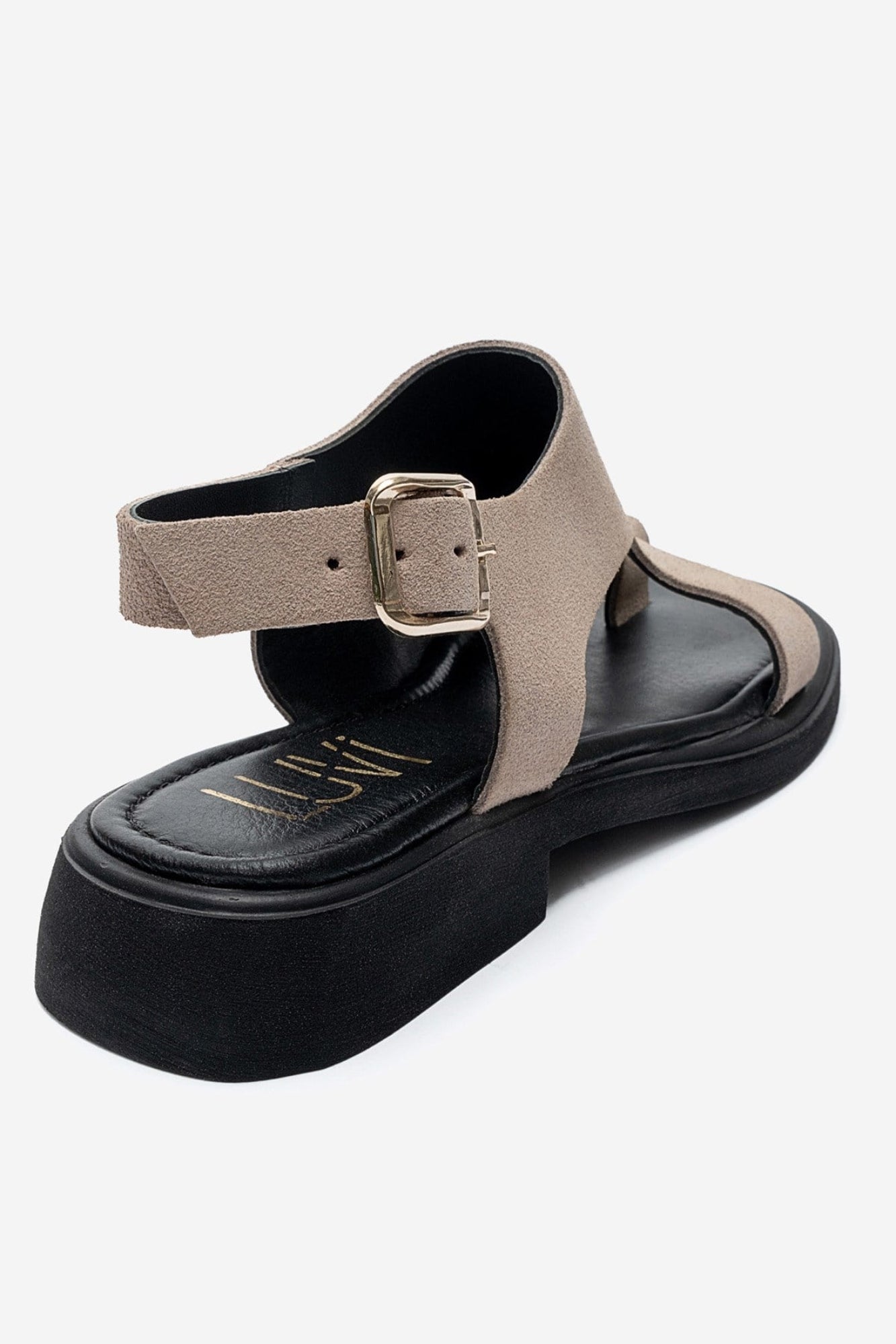 BURLEY - Taupe Genuine Leather Toe-Post Sandal (Women)