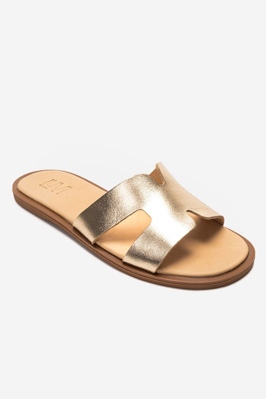 BIORA - Gold Genuine Leather Slide (Women)