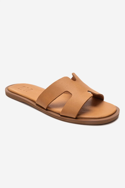 BIORA - Cognac Genuine Leather Slide (Women)