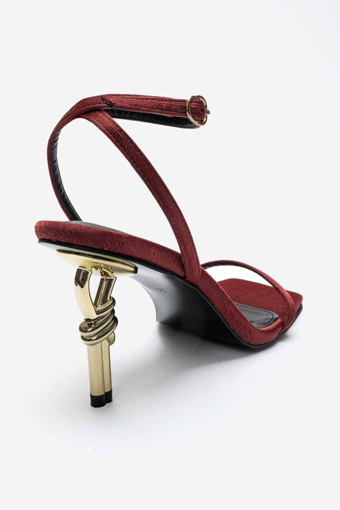 SONE - Burgundy Satin Gold Stiletto Heel Shoe (Women)