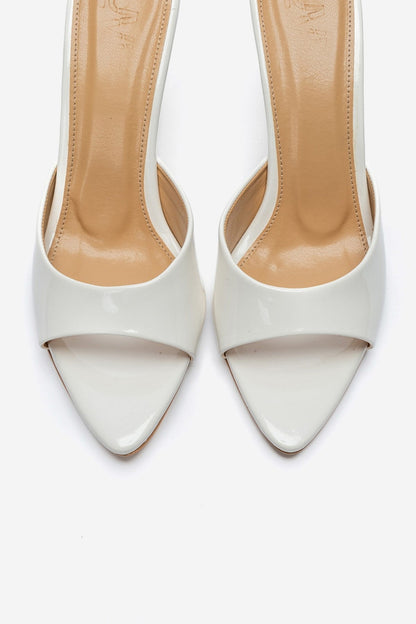 TIERA - White Patent Stiletto Mule (Women)