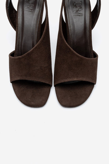 ZYRA - Brown Suede Block Heel Shoe (Women)