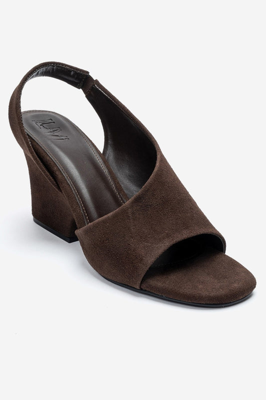 ZYRA - Brown Suede Block Heel Shoe (Women)