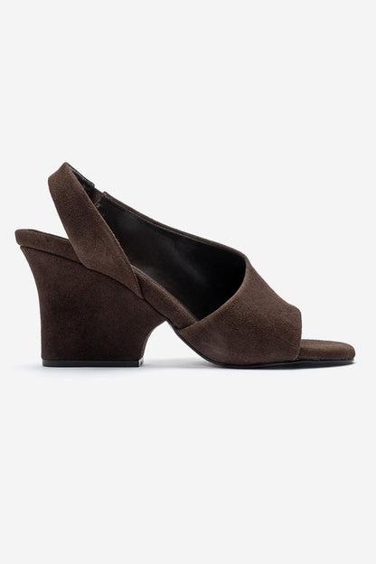 ZYRA - Brown Suede Block Heel Shoe (Women)