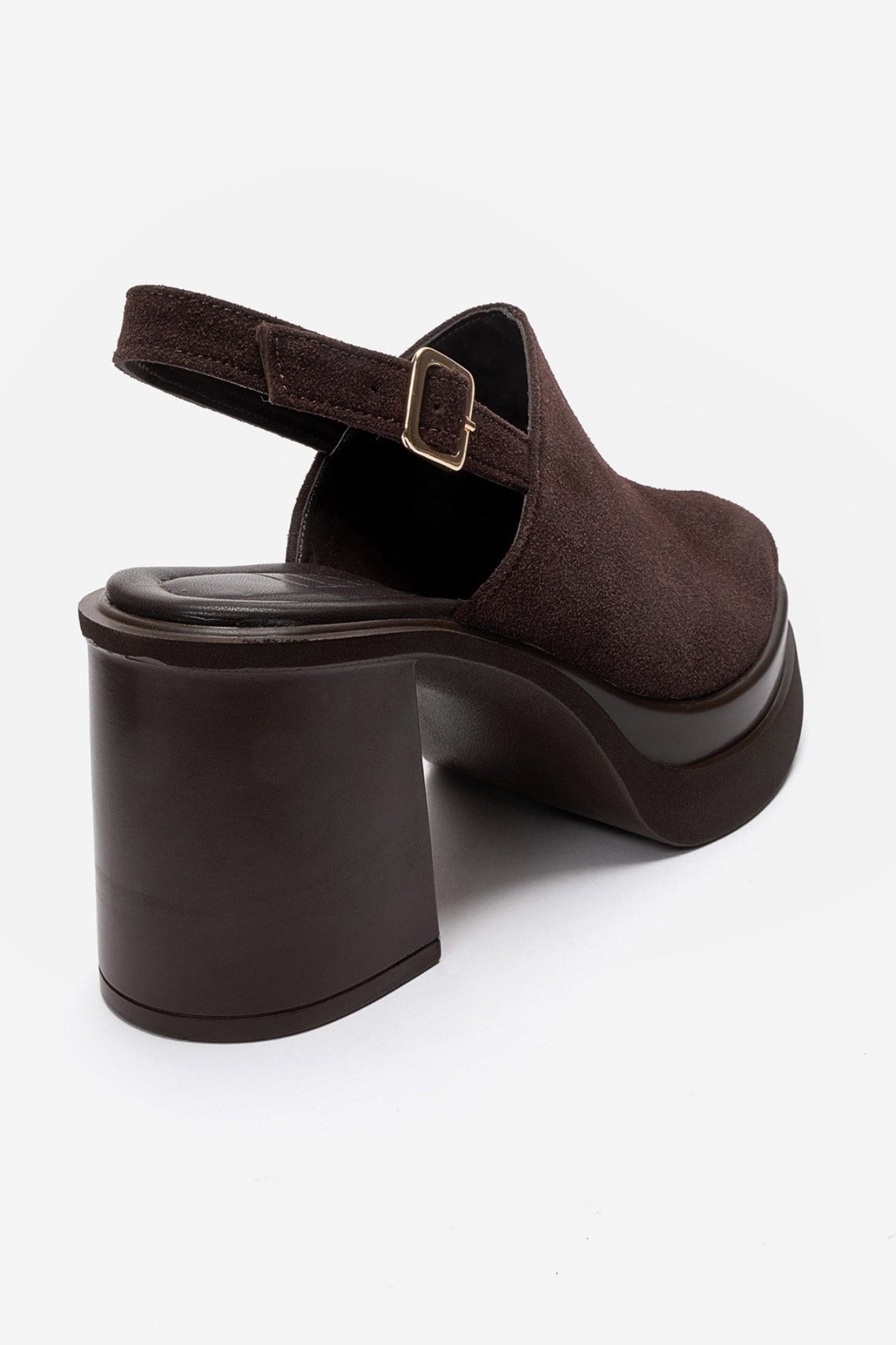 Bavix - Brown Platform Block Heel Closed-Toe Sandal (Women)