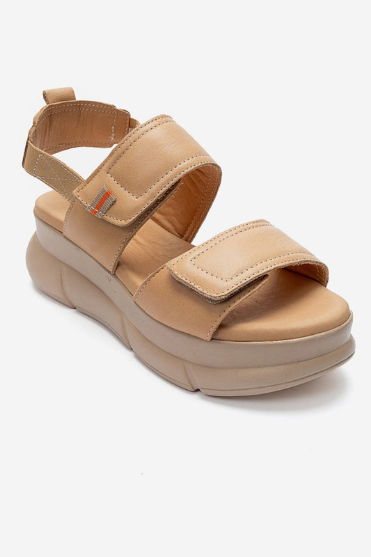 CELESTE - Taupe Genuine Leather Platform Sandal (Women)