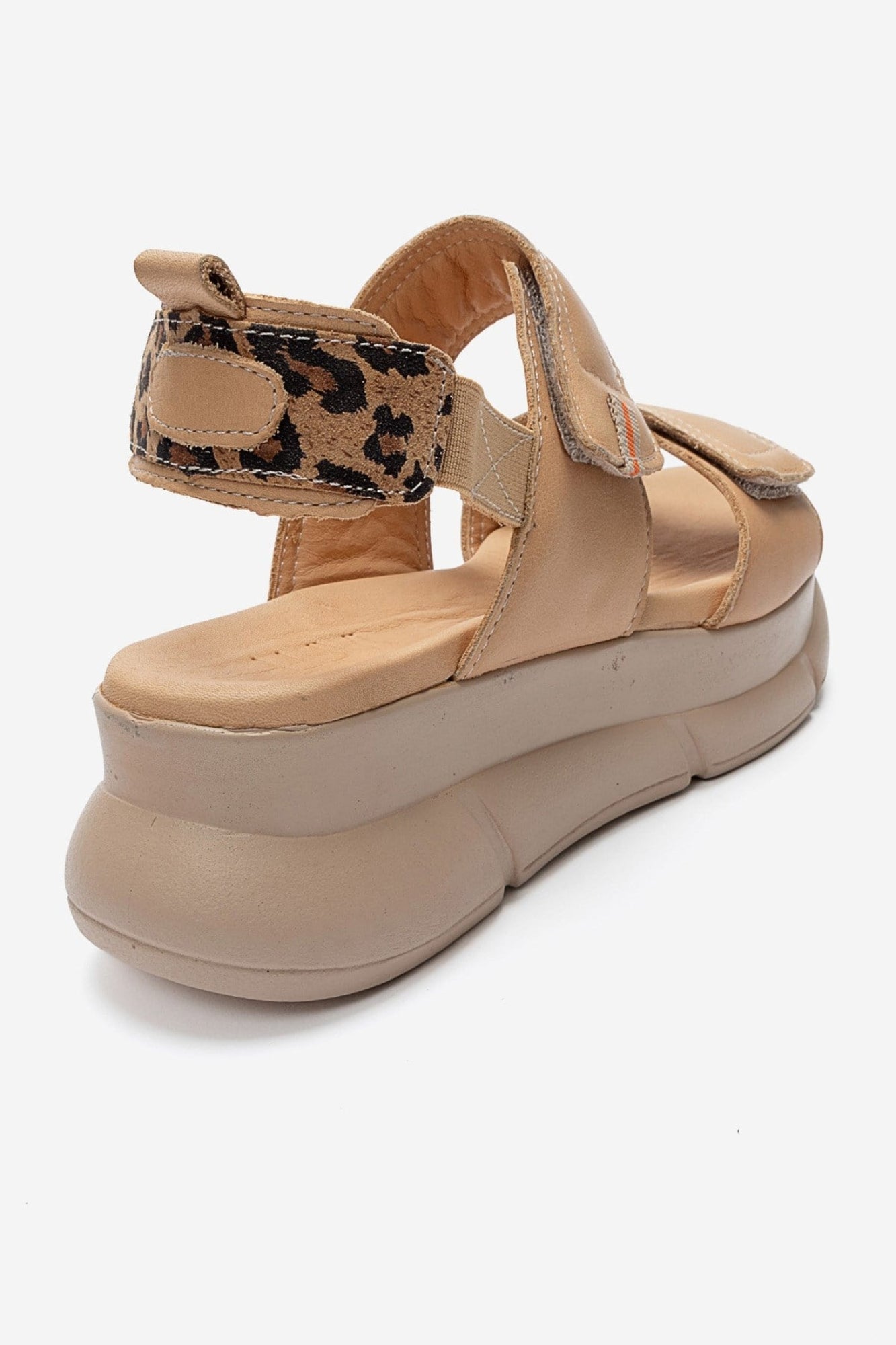 CELESTE - Taupe Genuine Leather Platform Sandal (Women)
