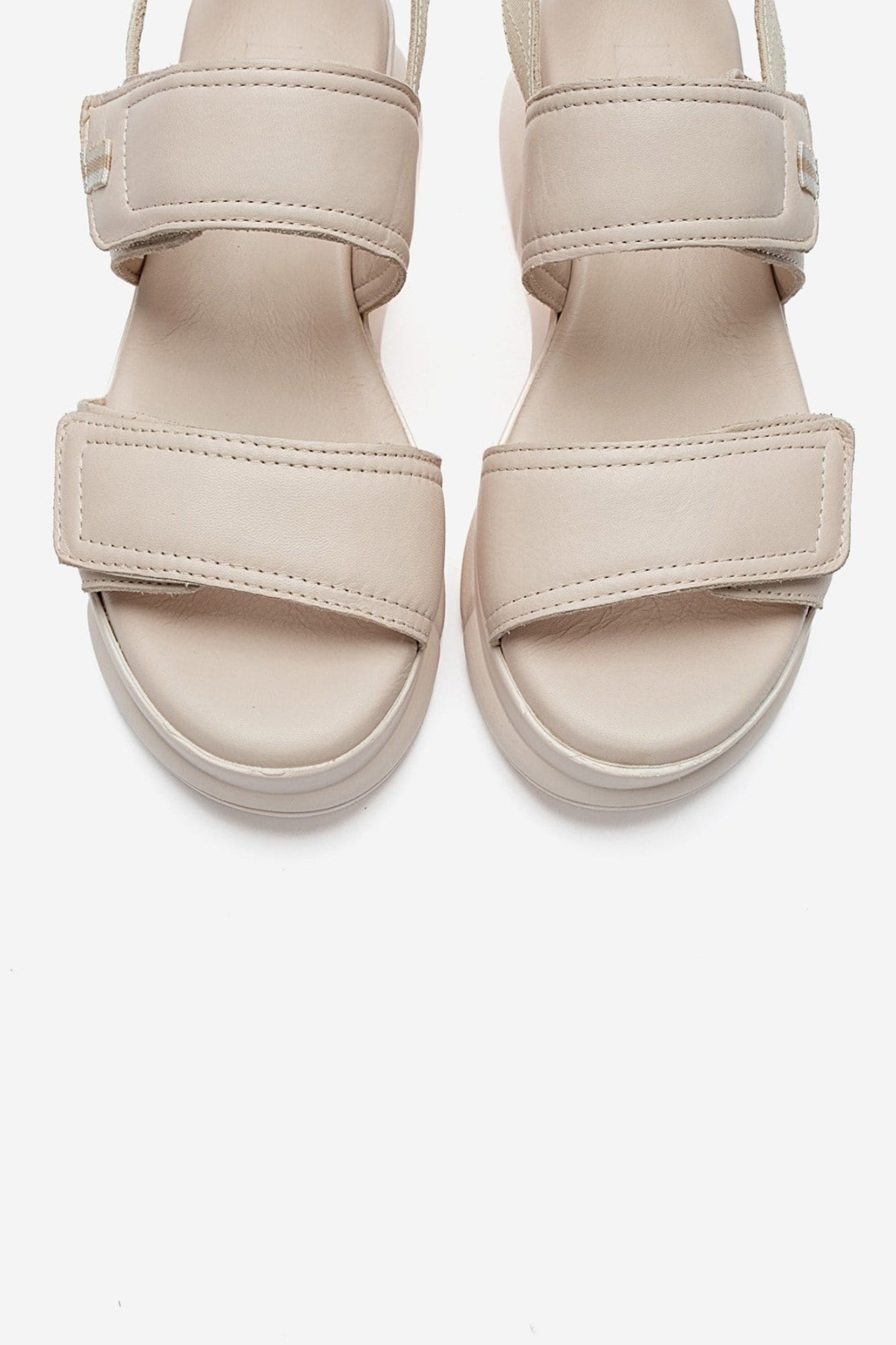 CELESTE - Beige Genuine Leather Platform Sandal (Women)