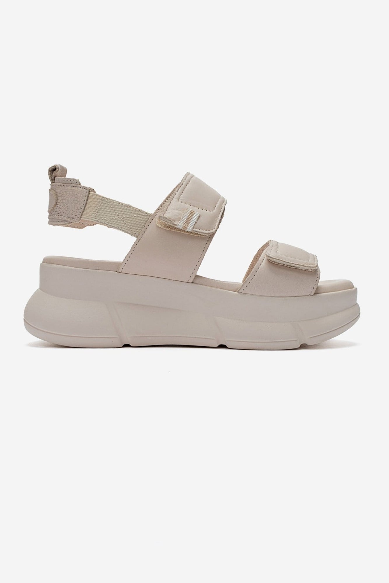CELESTE - Beige Genuine Leather Platform Sandal (Women)