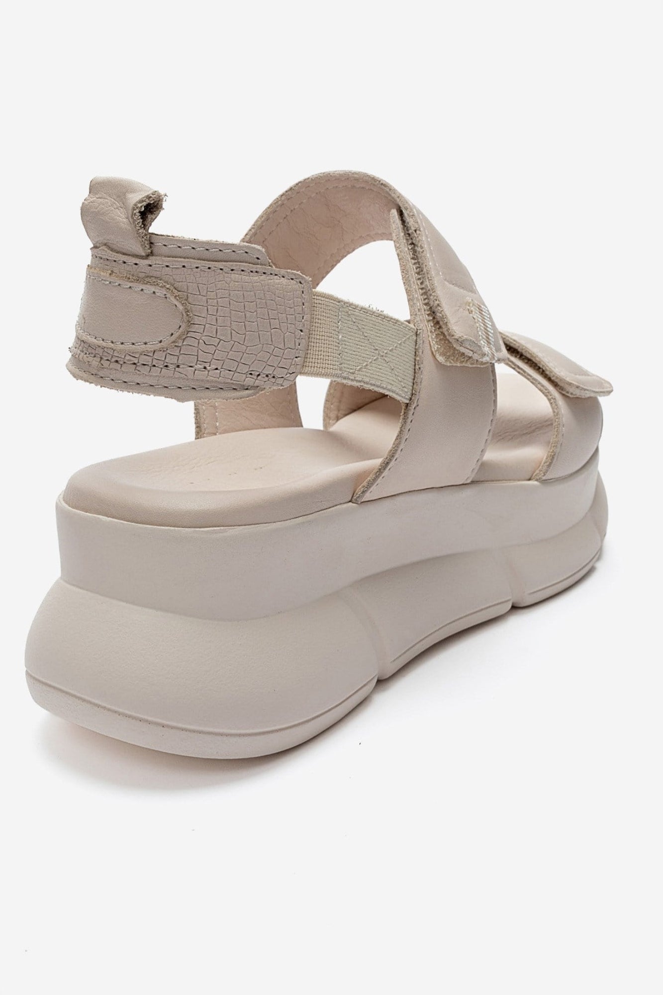 CELESTE - Beige Genuine Leather Platform Sandal (Women)
