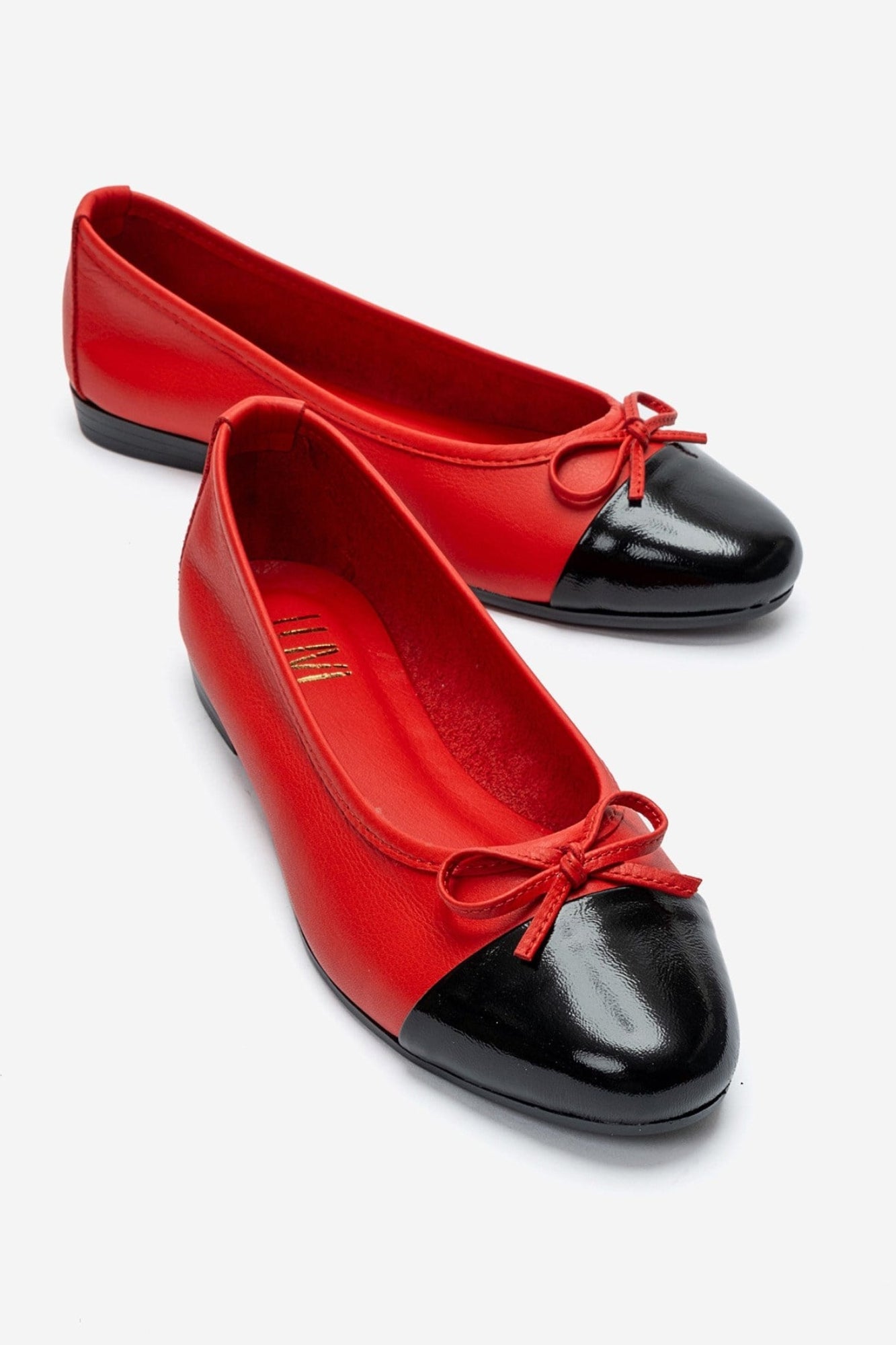 Jens - Red Genuine Leather Bow Ballet Flat (Women)