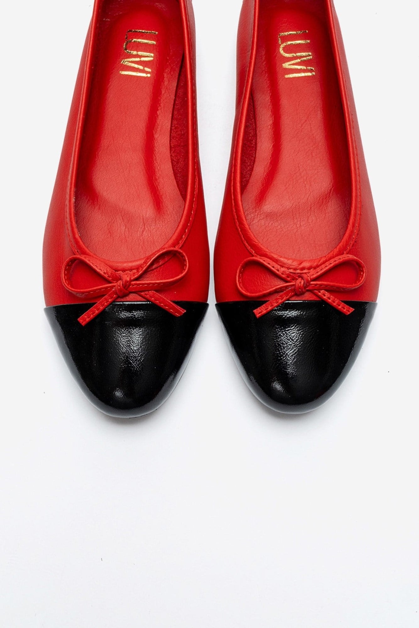 Jens - Red Genuine Leather Bow Ballet Flat (Women)