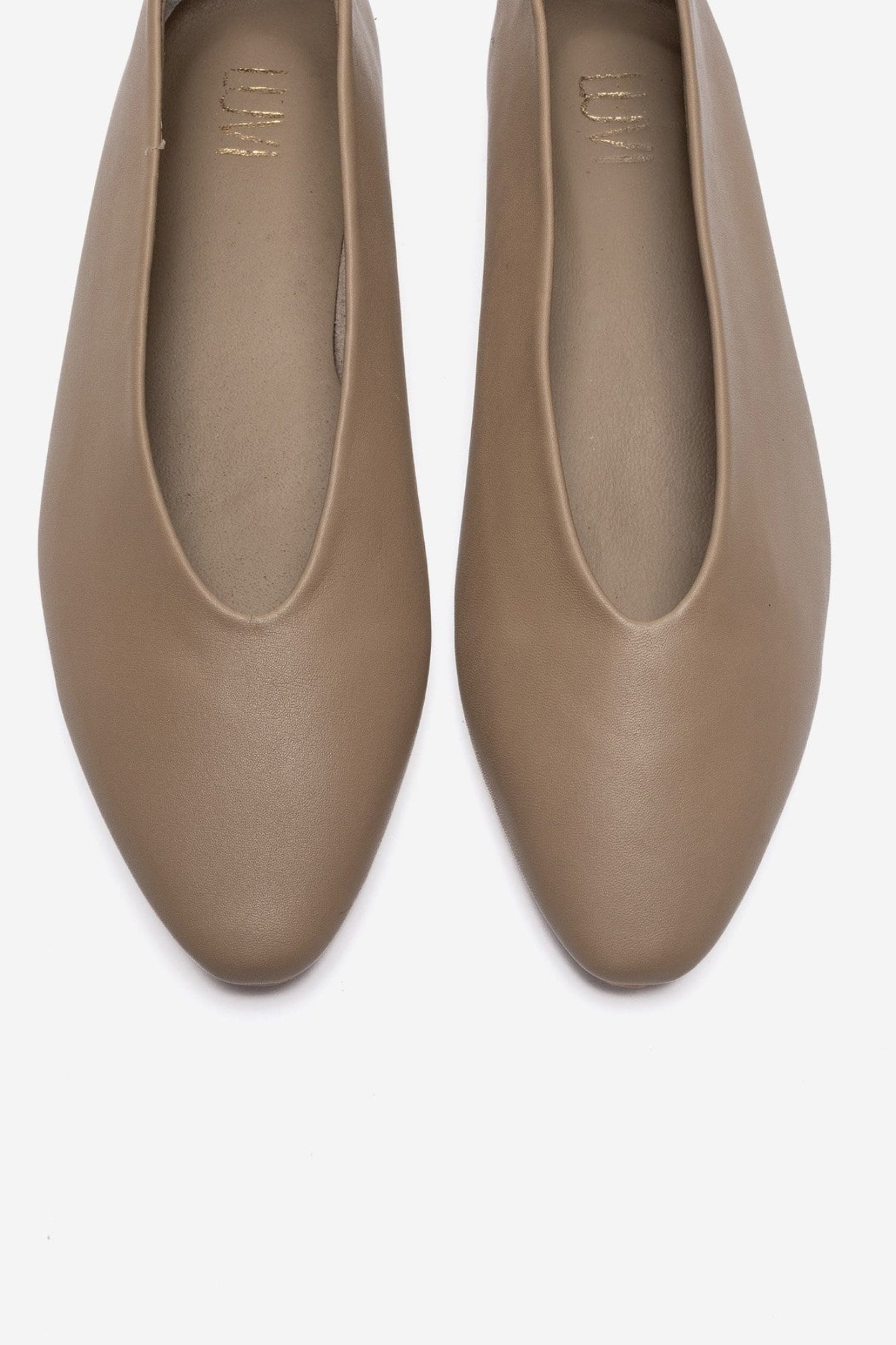 JENAS - Taupe Genuine Leather Ballet Flat (Women)