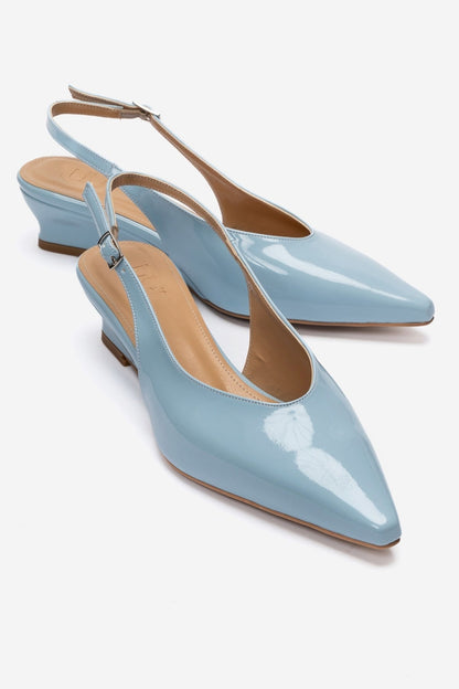 Rosella - Baby Blue Patent Mini Wedge Heel (Women)