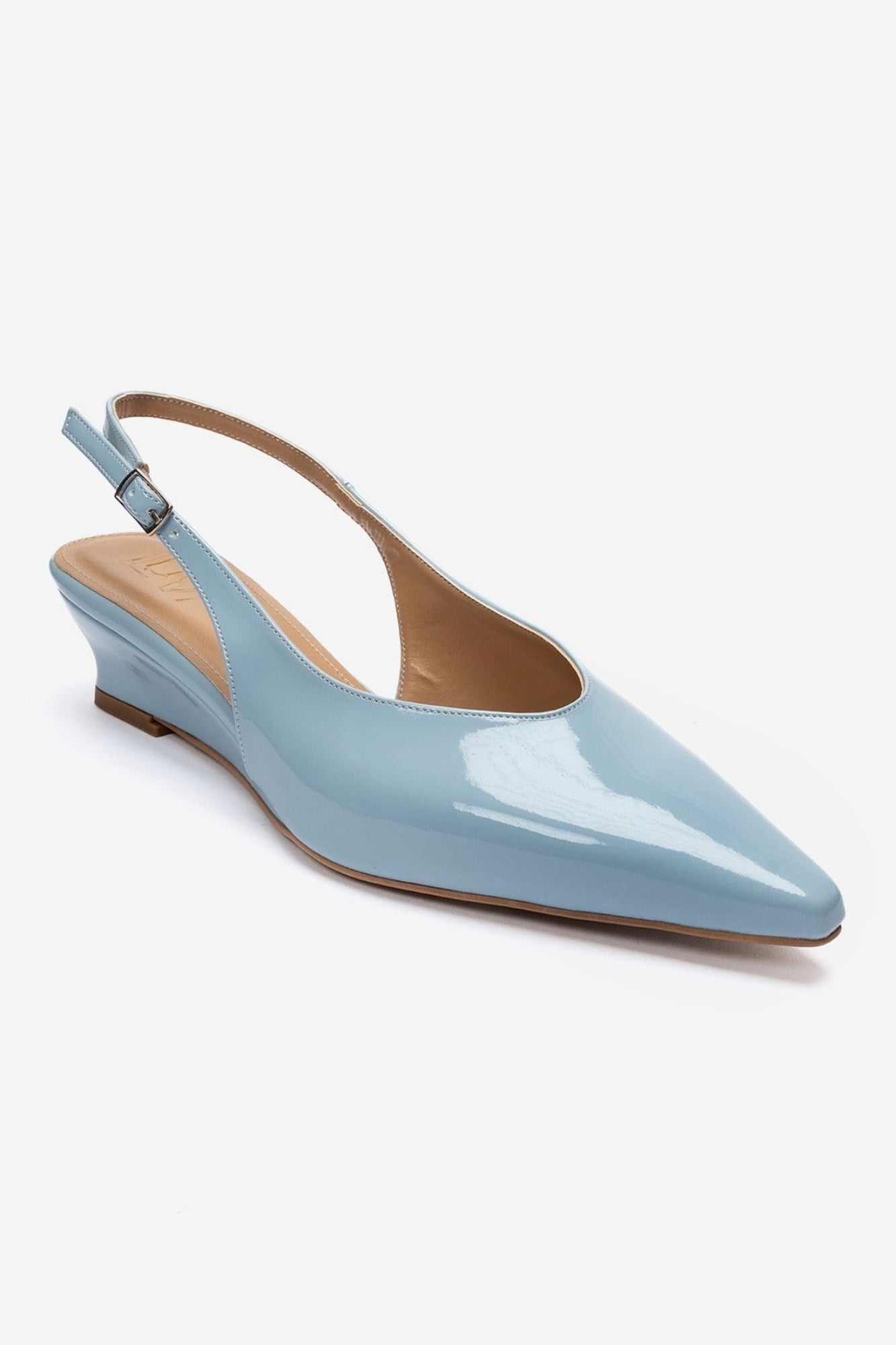Rosella - Baby Blue Patent Mini Wedge Heel (Women)