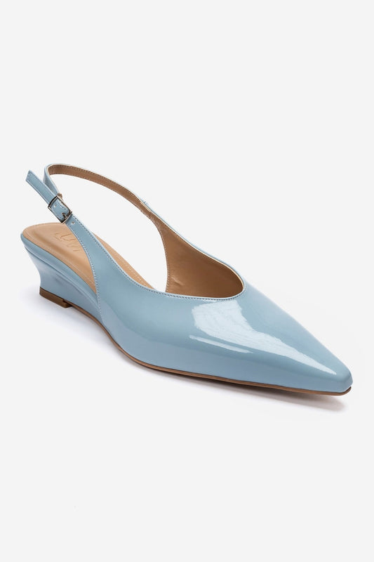 Rosella - Baby Blue Patent Mini Wedge Heel (Women)