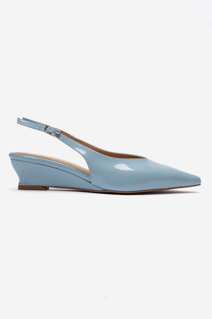 Rosella - Baby Blue Patent Mini Wedge Heel (Women)