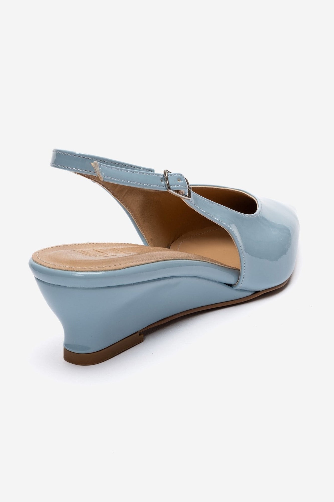 Rosella - Baby Blue Patent Mini Wedge Heel (Women)