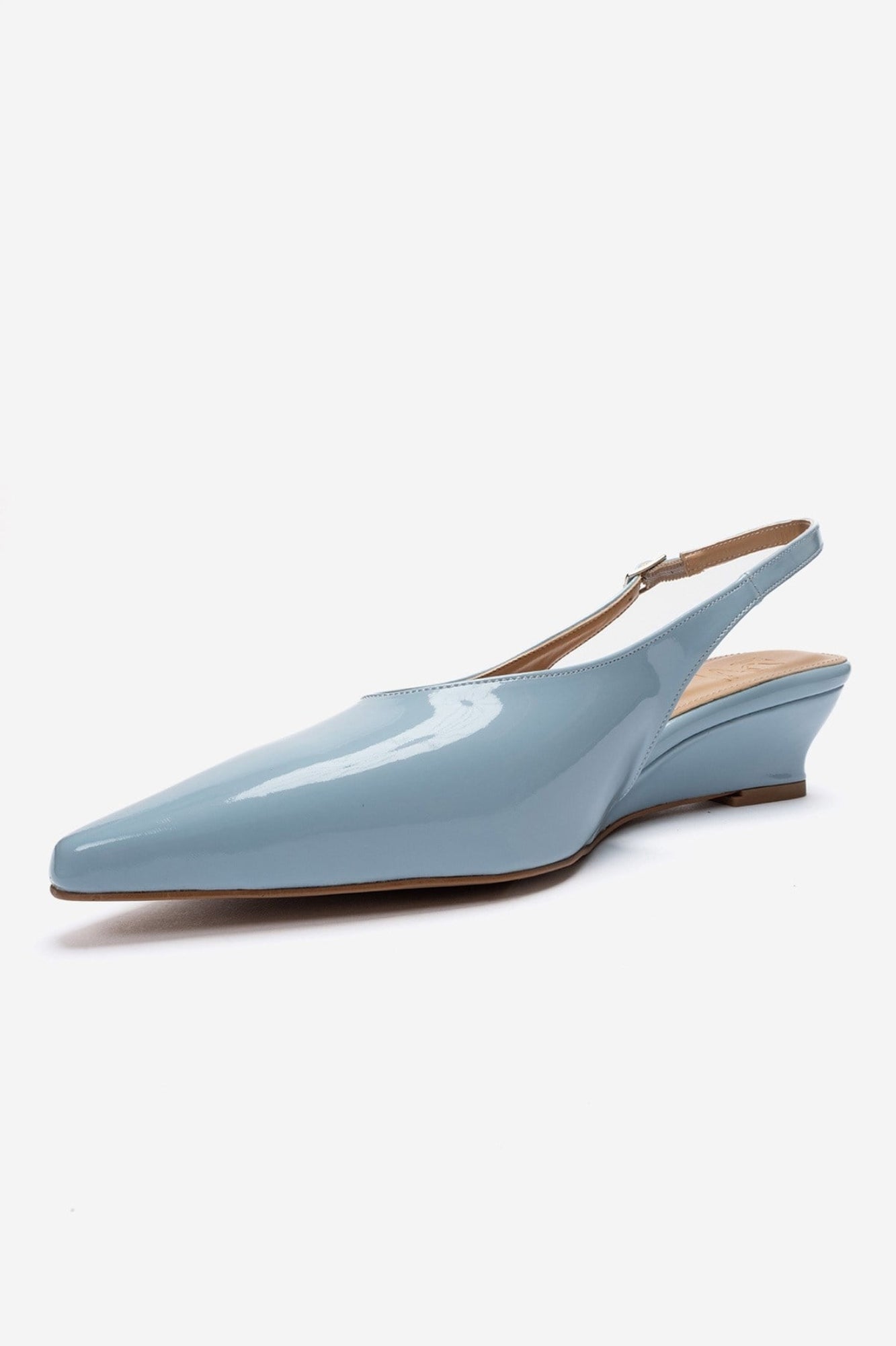 Rosella - Baby Blue Patent Mini Wedge Heel (Women)