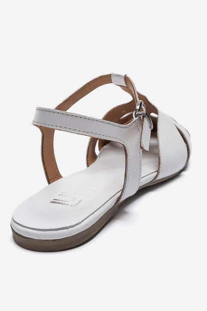 NATHALIE - White Genuine Leather Sandal (Women)