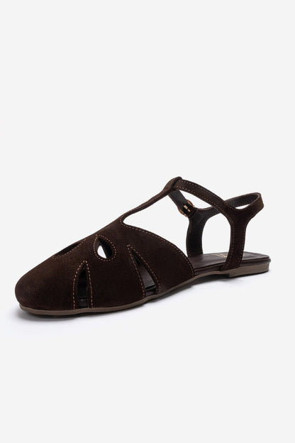 NATHALIE - Brown Genuine Leather Sandal (Women)