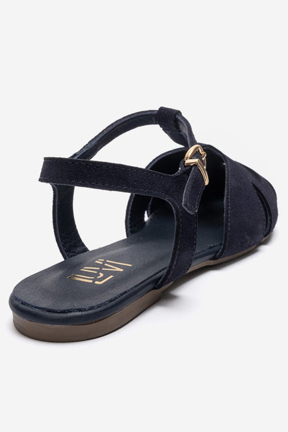 NATHALIE - Navy Genuine Leather Sandal (Women)