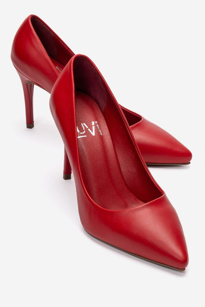 Moriel - Red Genuine Leather Stiletto Pump (Women)