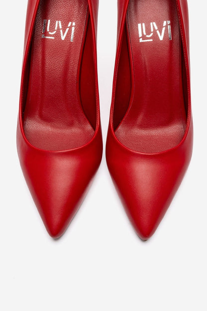 Moriel - Red Genuine Leather Stiletto Pump (Women)